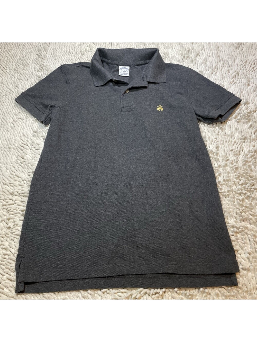 Brooks Brothers Performance Men's Polo Shirt S Gray Slim Fit Casual Tee Cotton